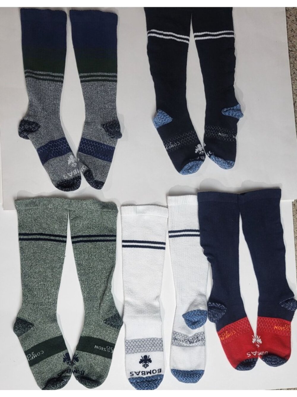 Bombas Mens Everyday Compression Socks Bundle 20-30 Large